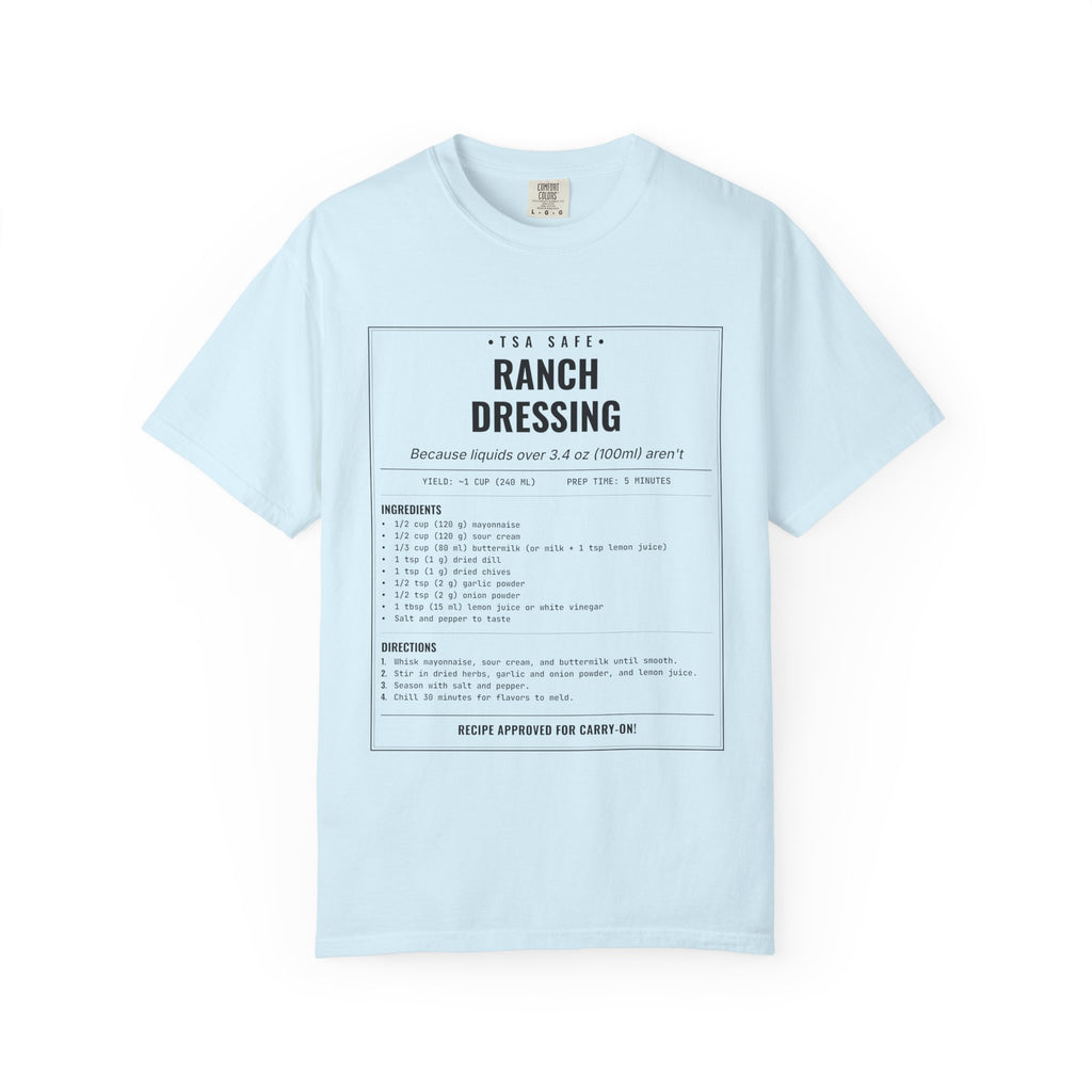 Ranch Dressing Recipe Shirt | TSA Safe Vintage Tee in Chambray