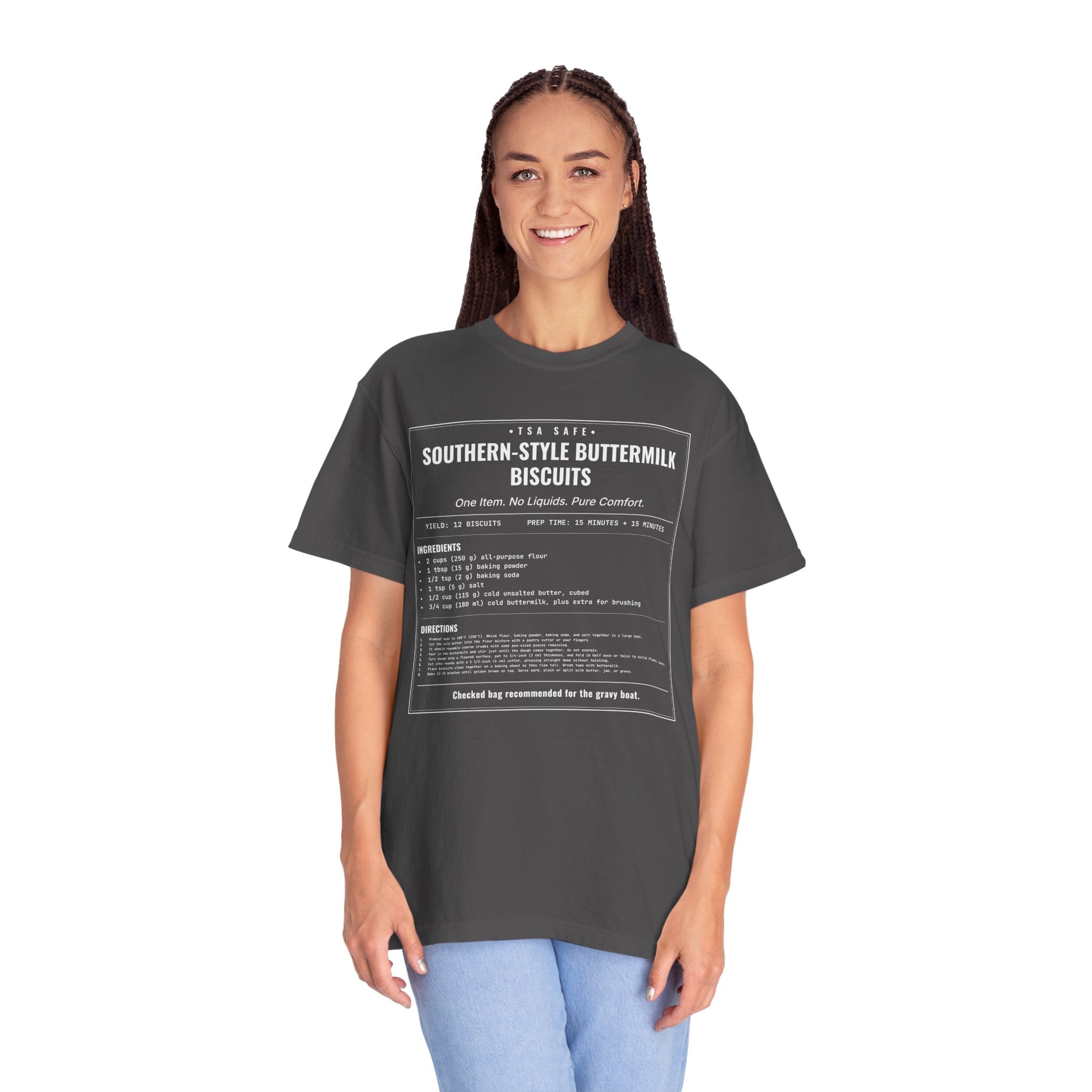 Southern Style Buttermilk Biscuits | Vintage Recipe Card T-Shirt — White Ink