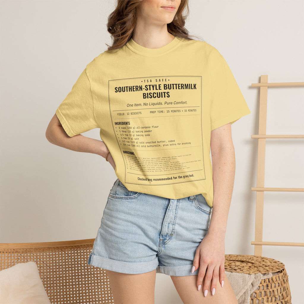 Southern Style Buttermilk Biscuits | Vintage Recipe Card T-Shirt — Black Ink