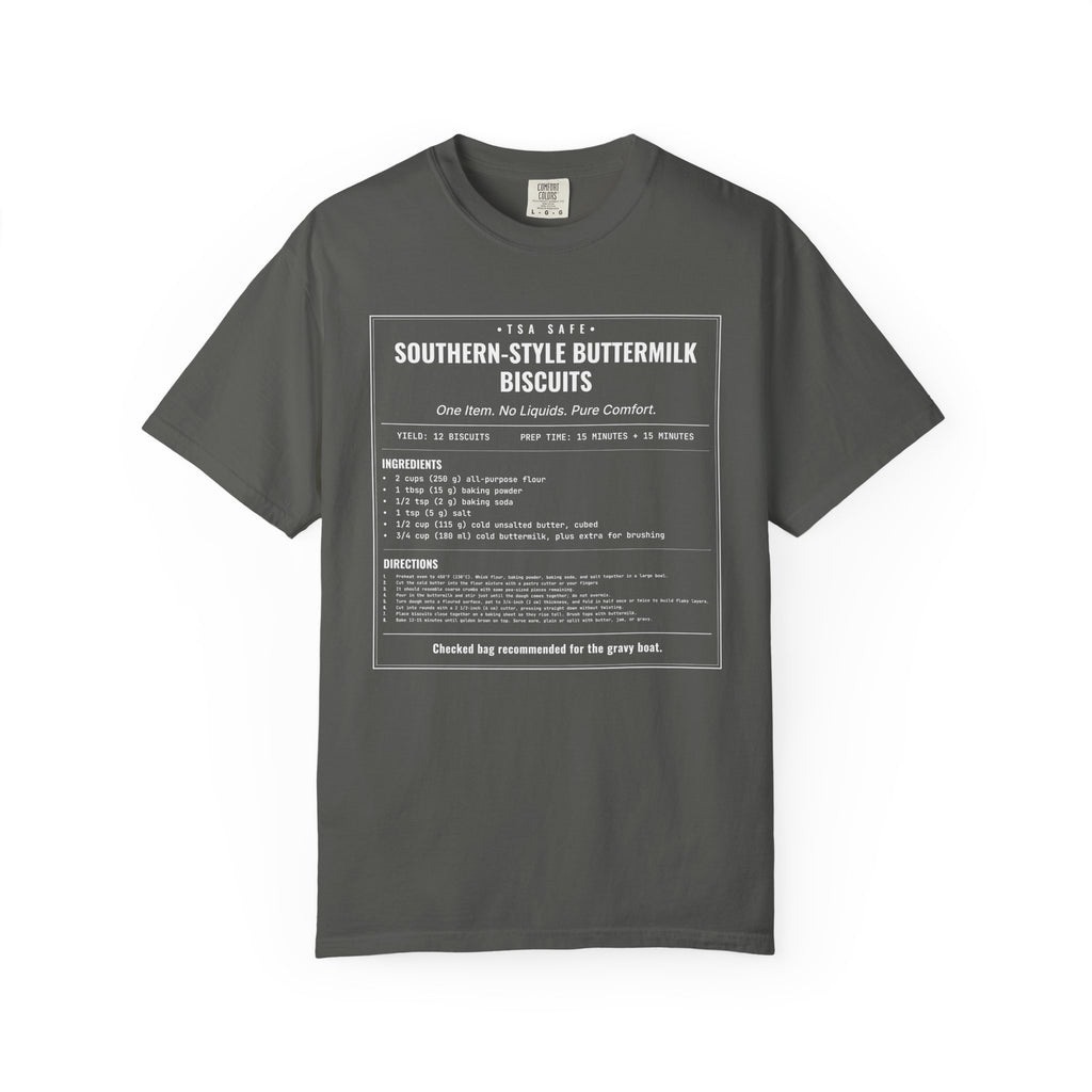 Southern Style Buttermilk Biscuits | Vintage Recipe Card T-Shirt — White Ink