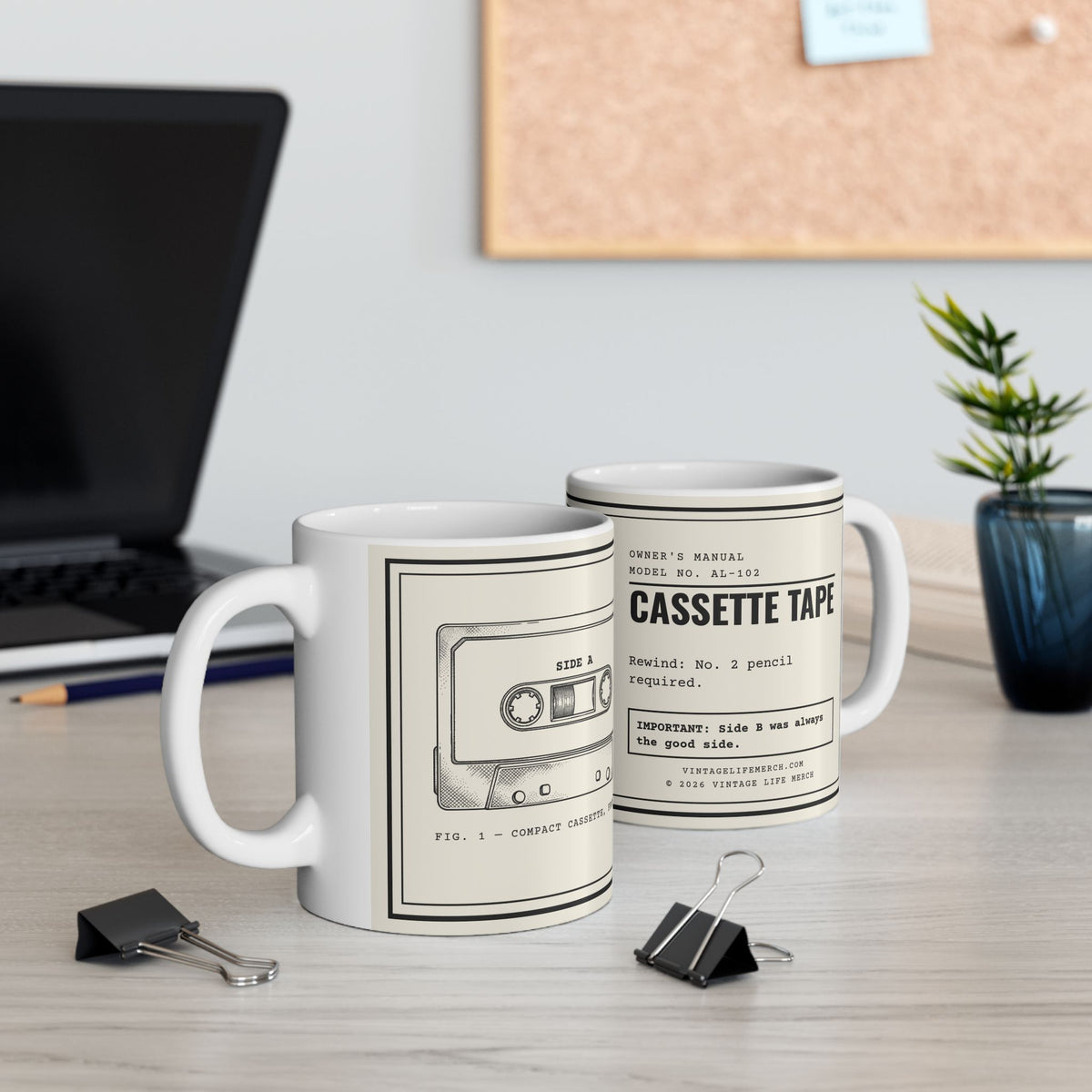 Cassette Tape Owner's Manual Mug | Retro Analog Life Coffee Mug