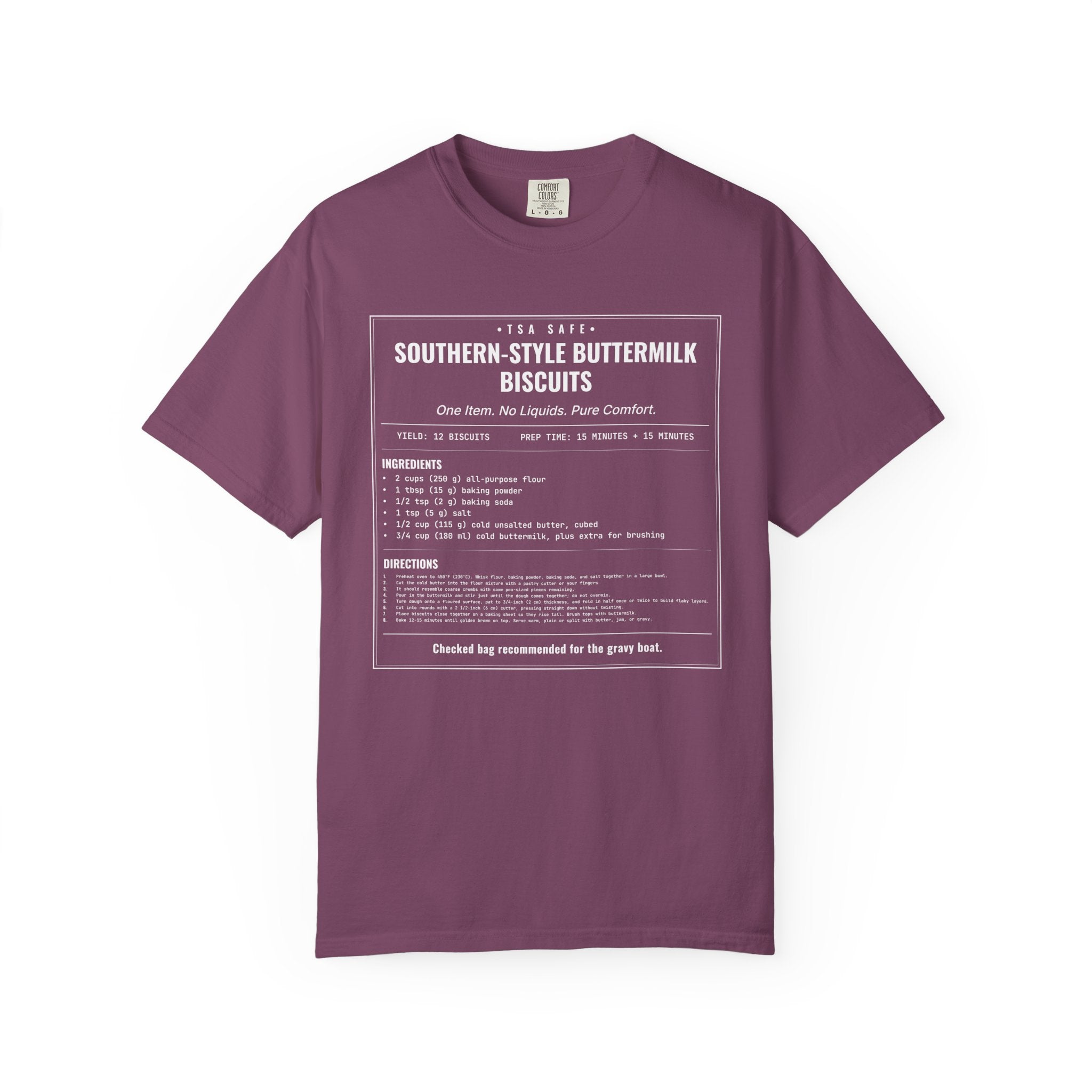 Southern Style Buttermilk Biscuits | Vintage Recipe Card T-Shirt — White Ink