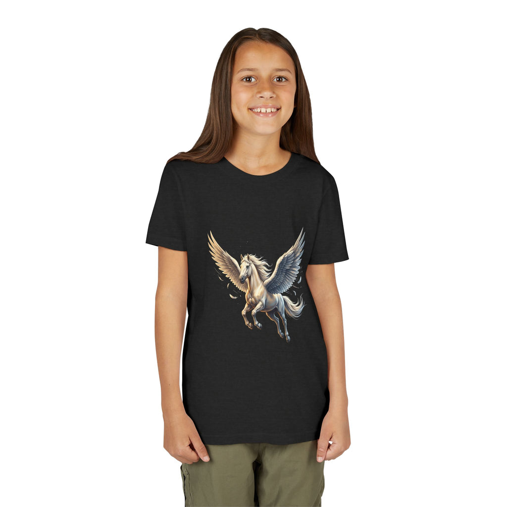 Majestic Pegasus Illustration Youth Tee | Flying Horse Graphic Tee