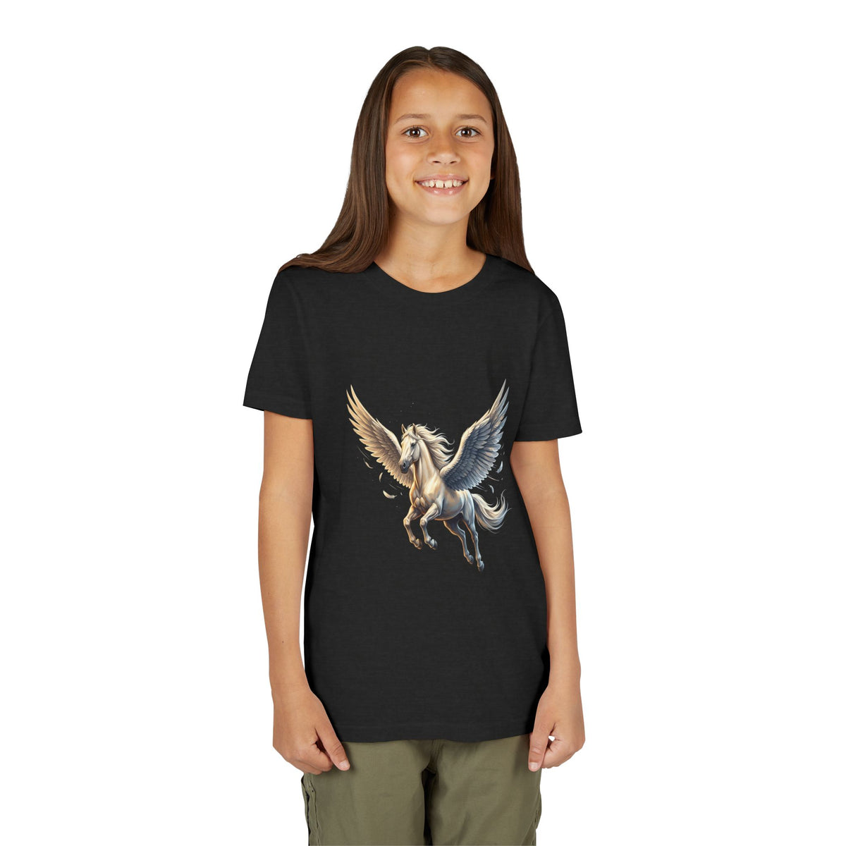 Majestic Pegasus Illustration Youth Tee | Flying Horse Graphic Tee