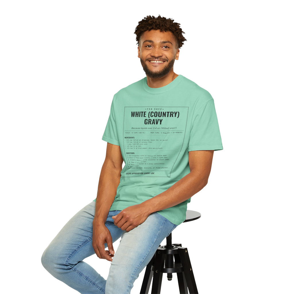White Country Gravy | Vintage Recipe Card T-Shirt — Black Ink
