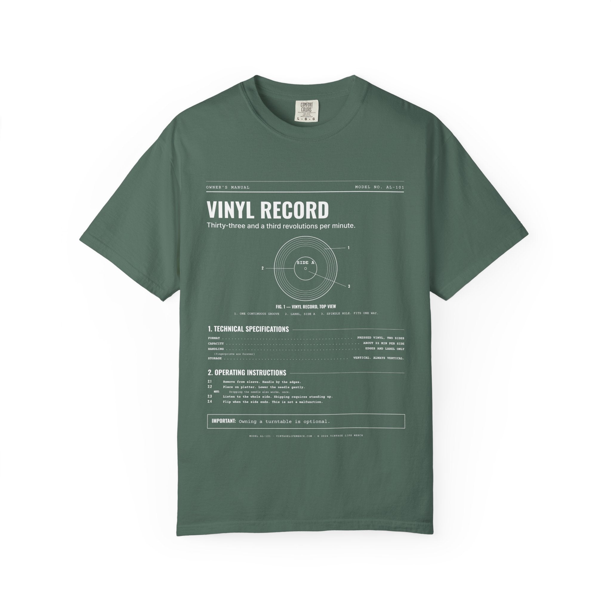 Vinyl Record Spec Sheet Shirt | Analog Life Vintage Tee