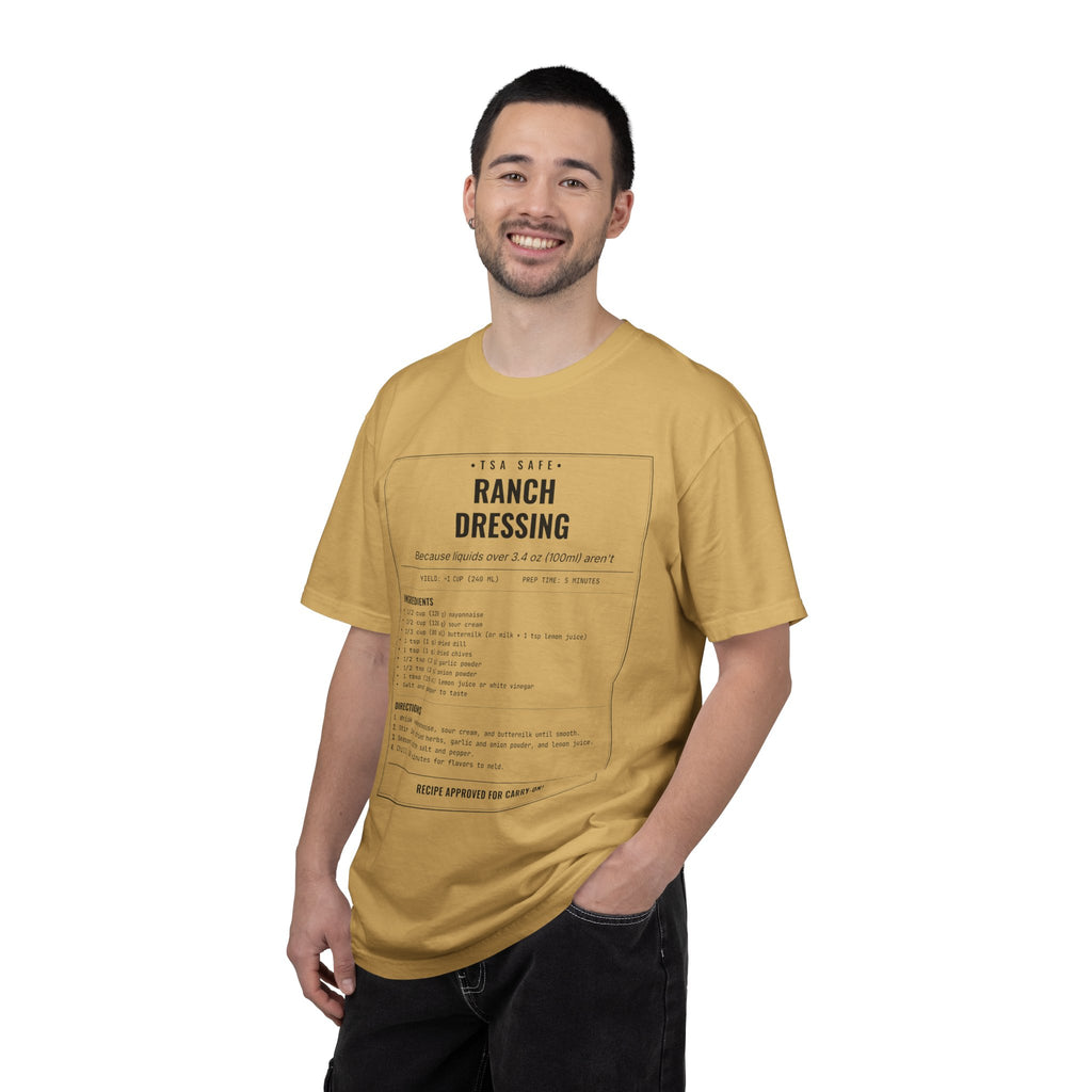 TSA-Safe Ranch Dressing | Vintage Recipe Card T-Shirt — Black Ink