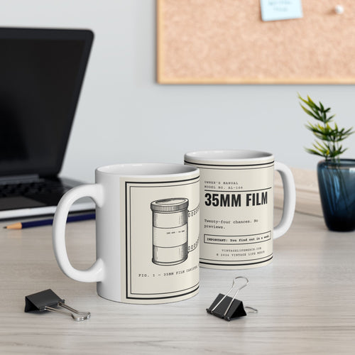 35mm Film Owner's Manual Mug | Retro Analog Life Coffee Mug in 11oz