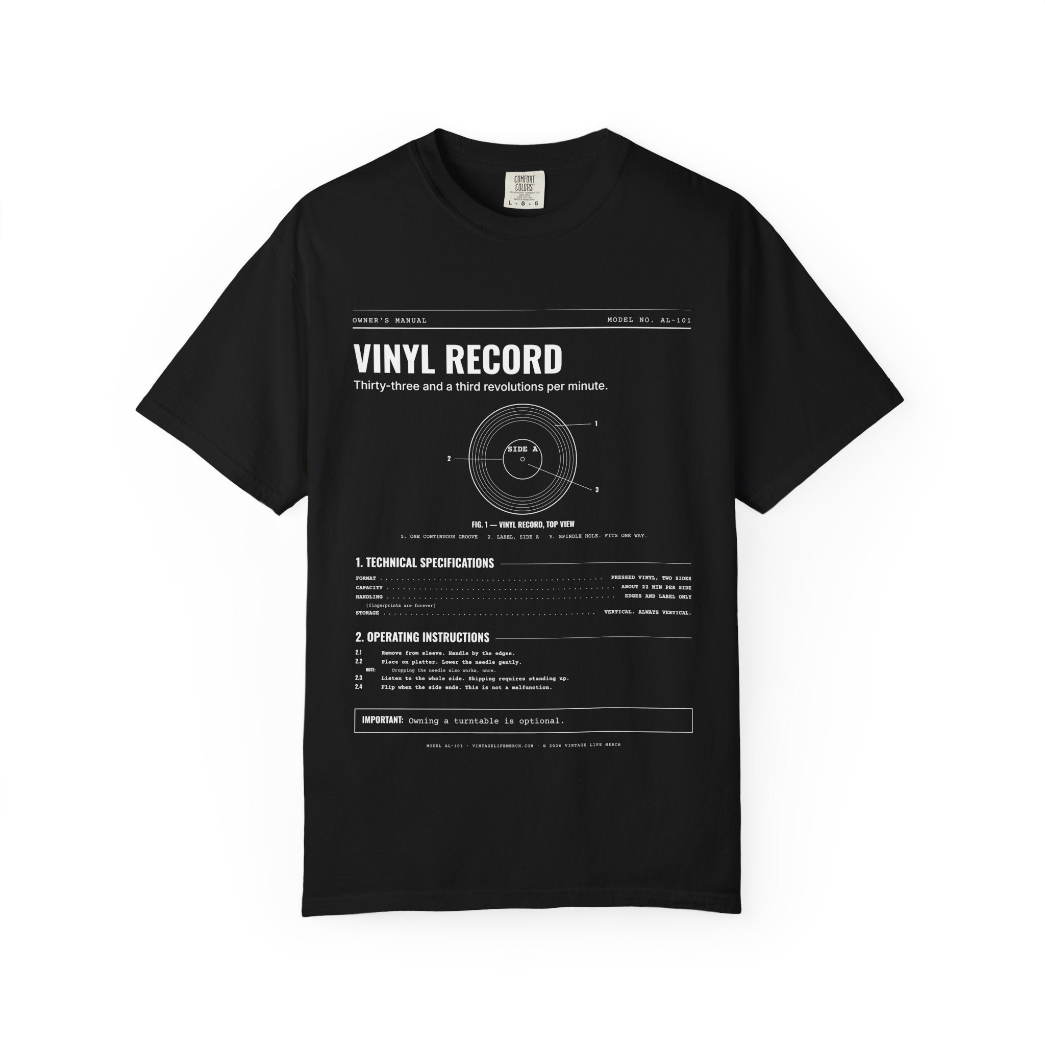 Vinyl Record Spec Sheet Shirt | Analog Life Vintage Tee