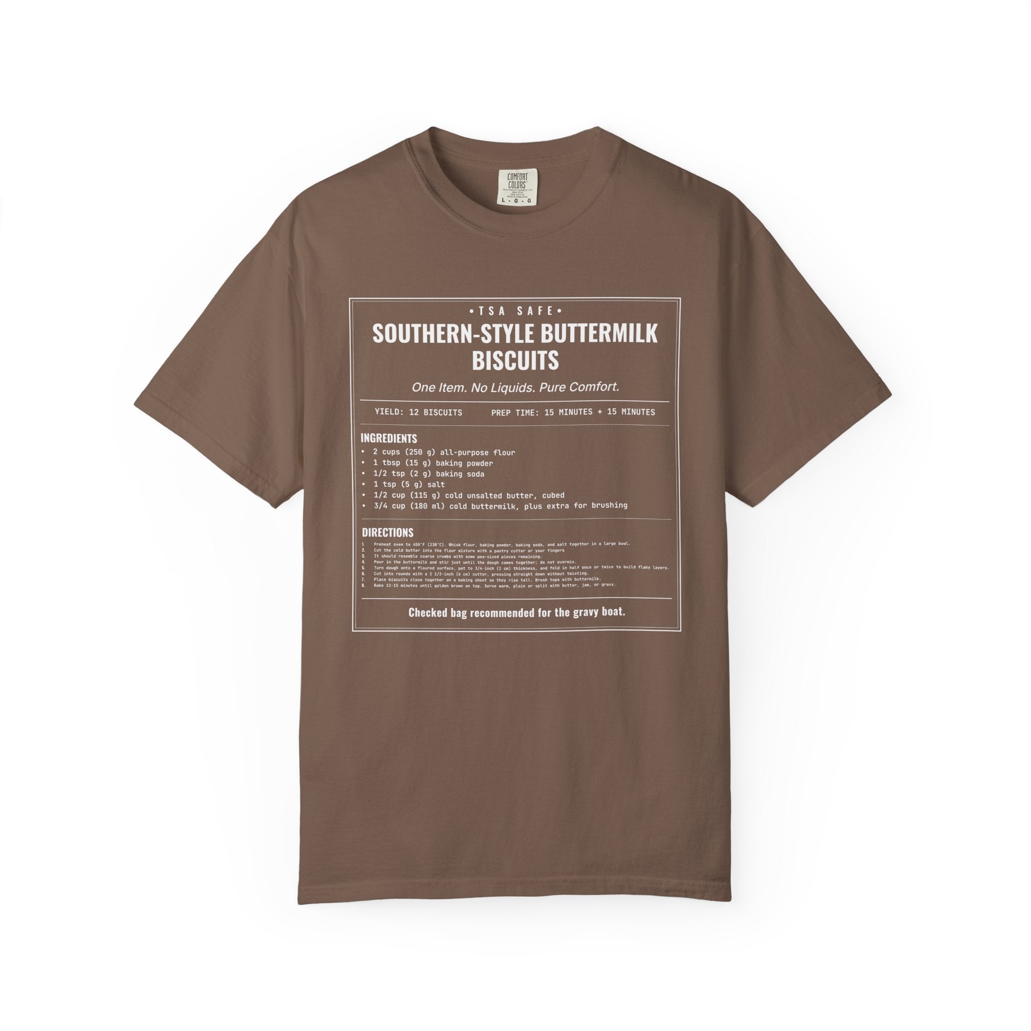 Southern Style Buttermilk Biscuits | Vintage Recipe Card T-Shirt — White Ink