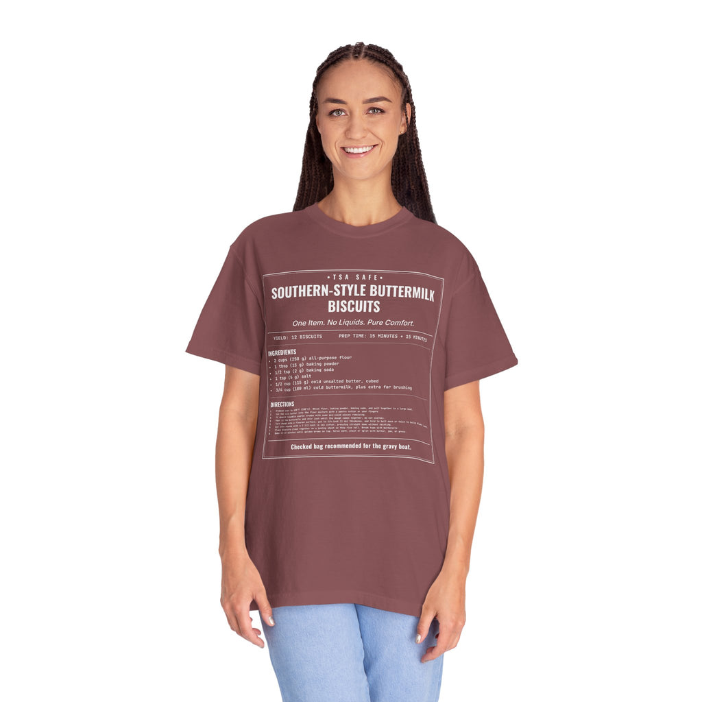 Southern Style Buttermilk Biscuits | Vintage Recipe Card T-Shirt — White Ink