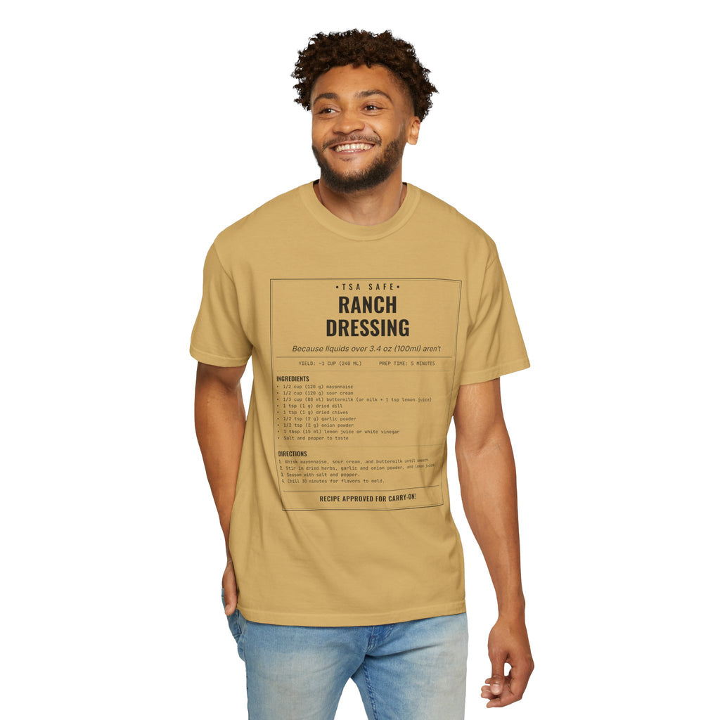 TSA-Safe Ranch Dressing | Vintage Recipe Card T-Shirt — Black Ink