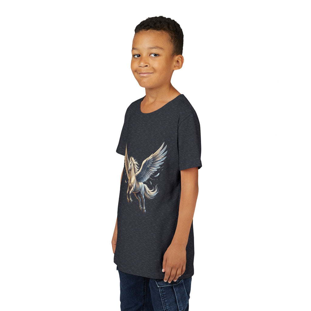 Majestic Pegasus Illustration Youth Tee | Flying Horse Graphic Tee
