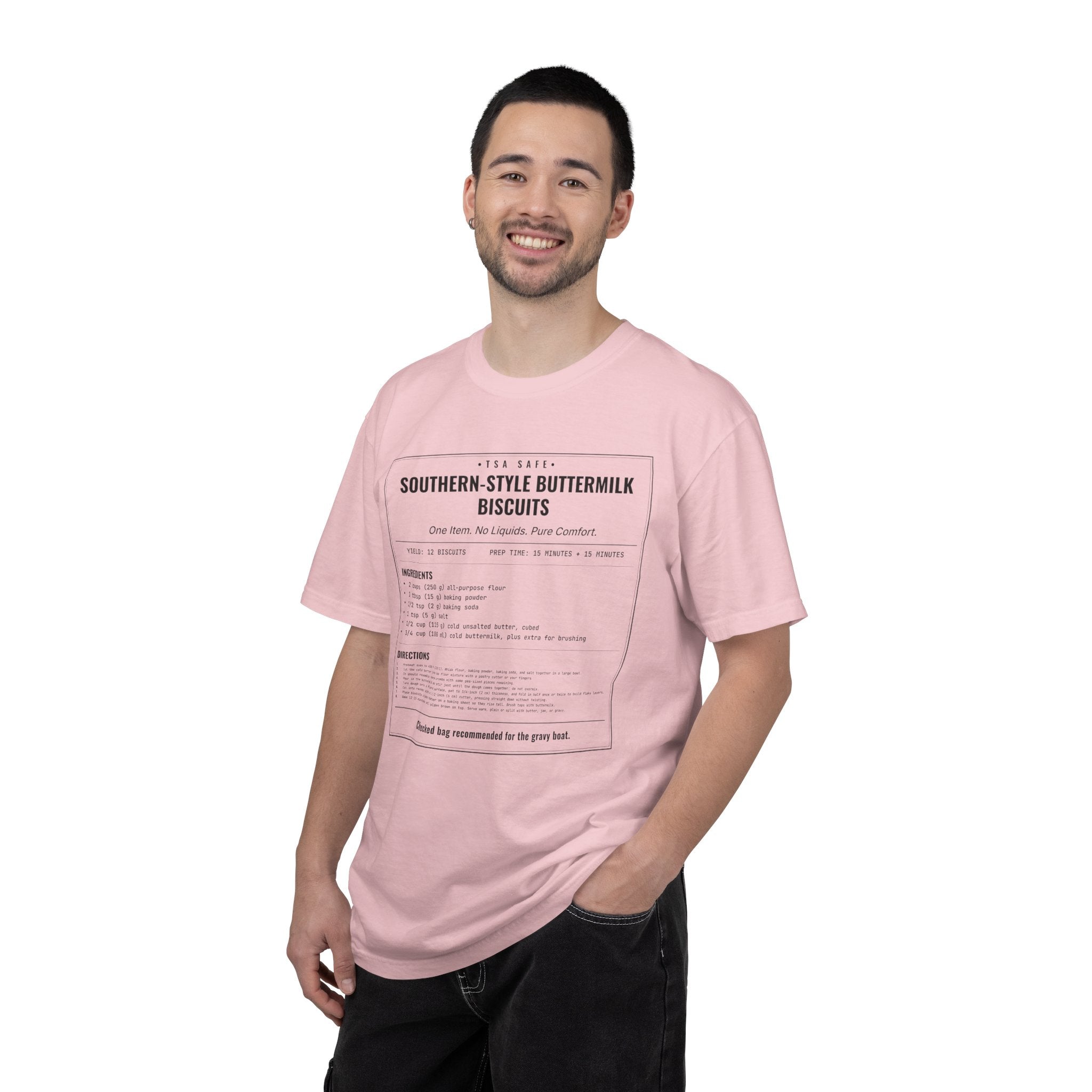 Southern Style Buttermilk Biscuits | Vintage Recipe Card T-Shirt — Black Ink