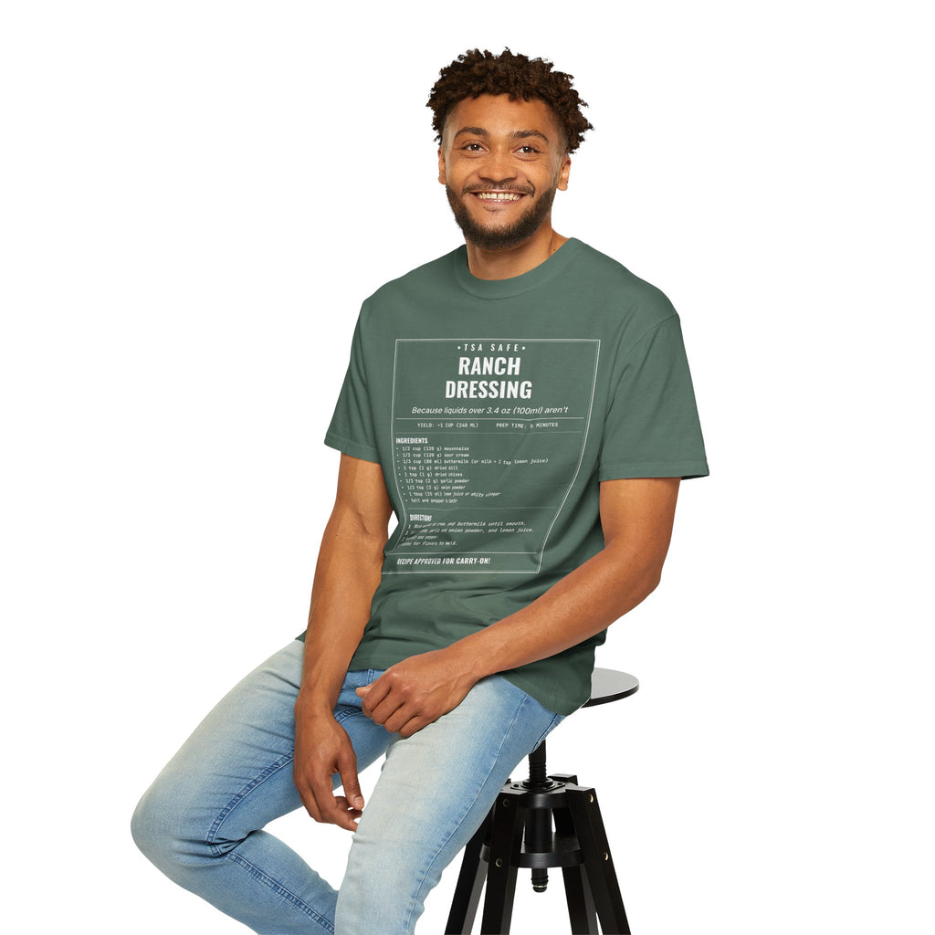 TSA-Safe Ranch Dressing | Vintage Recipe Card T-Shirt — White Ink