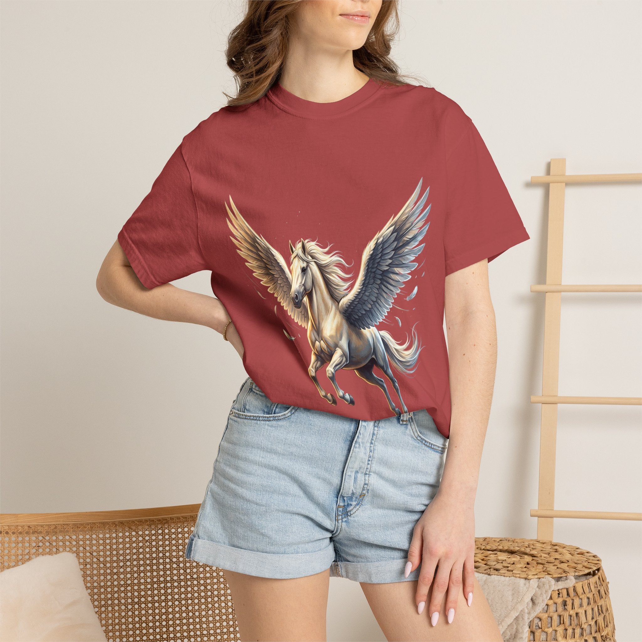 Majestic Pegasus Illustration T-shirt | Flying Horse Graphic Tee