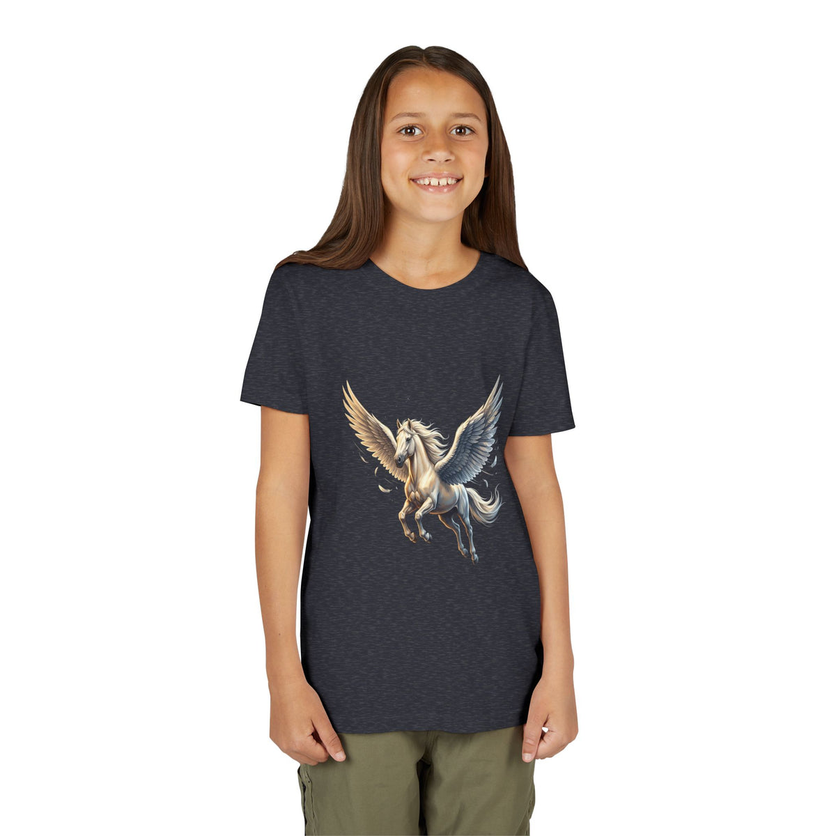 Majestic Pegasus Illustration Youth Tee | Flying Horse Graphic Tee