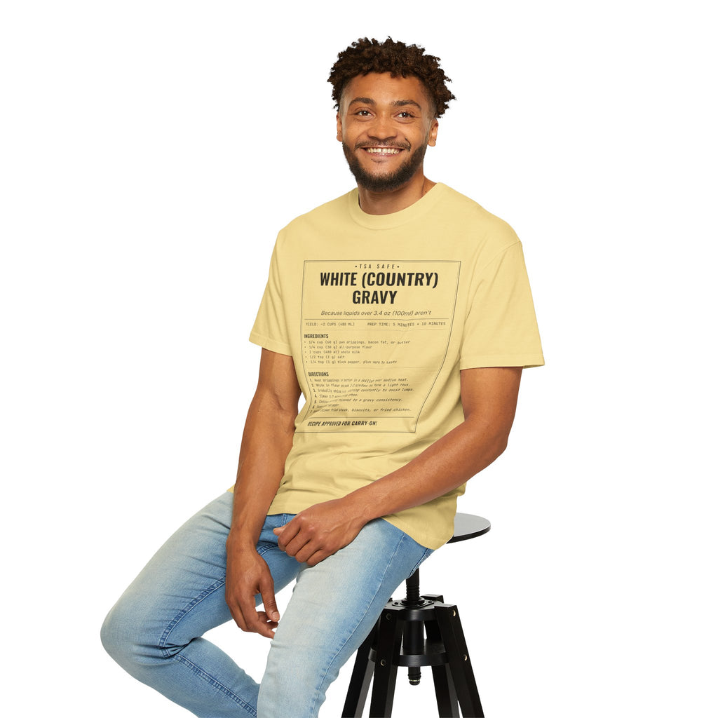 White Country Gravy | Vintage Recipe Card T-Shirt — Black Ink
