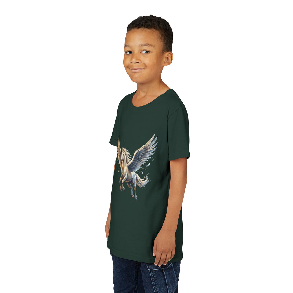 Majestic Pegasus Illustration Youth Tee | Flying Horse Graphic Tee
