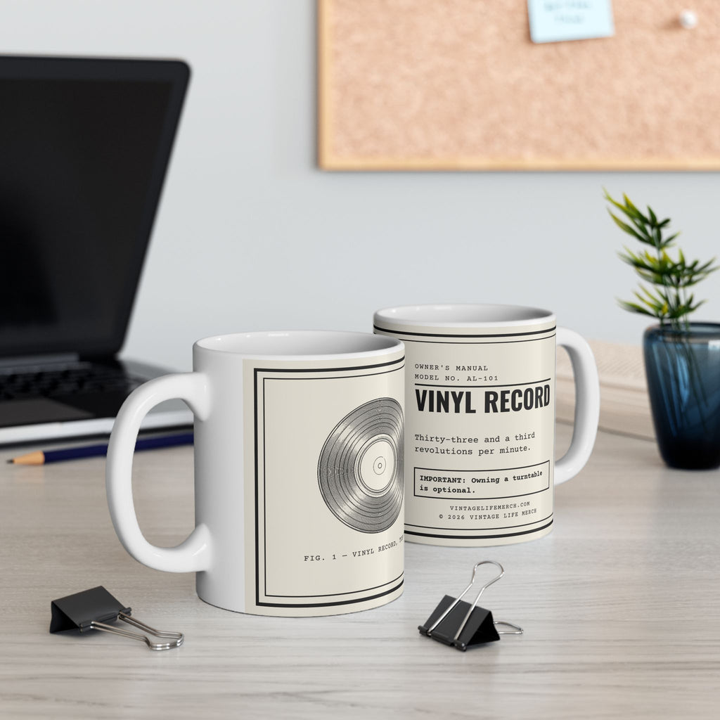Vinyl Record Owner's Manual Mug | Retro Analog Life Coffee Mug