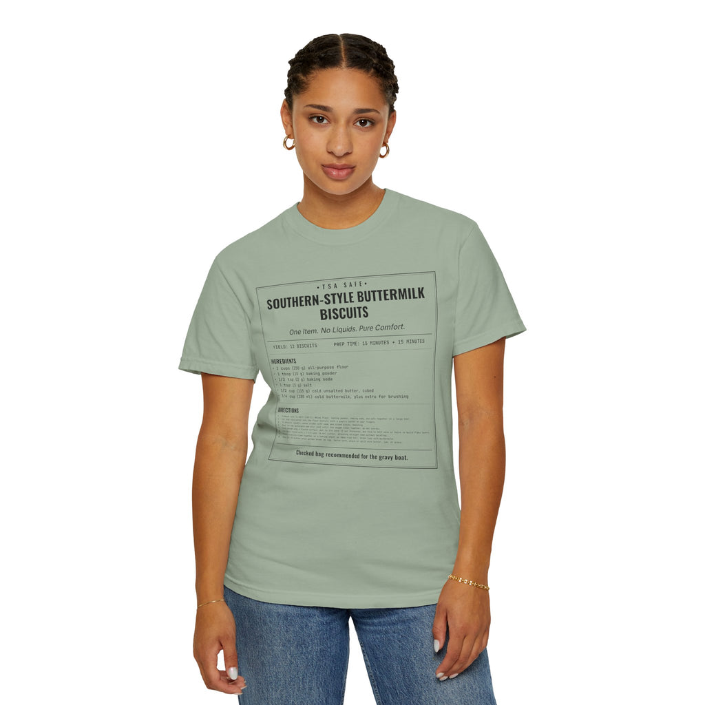 Southern Style Buttermilk Biscuits | Vintage Recipe Card T-Shirt — Black Ink