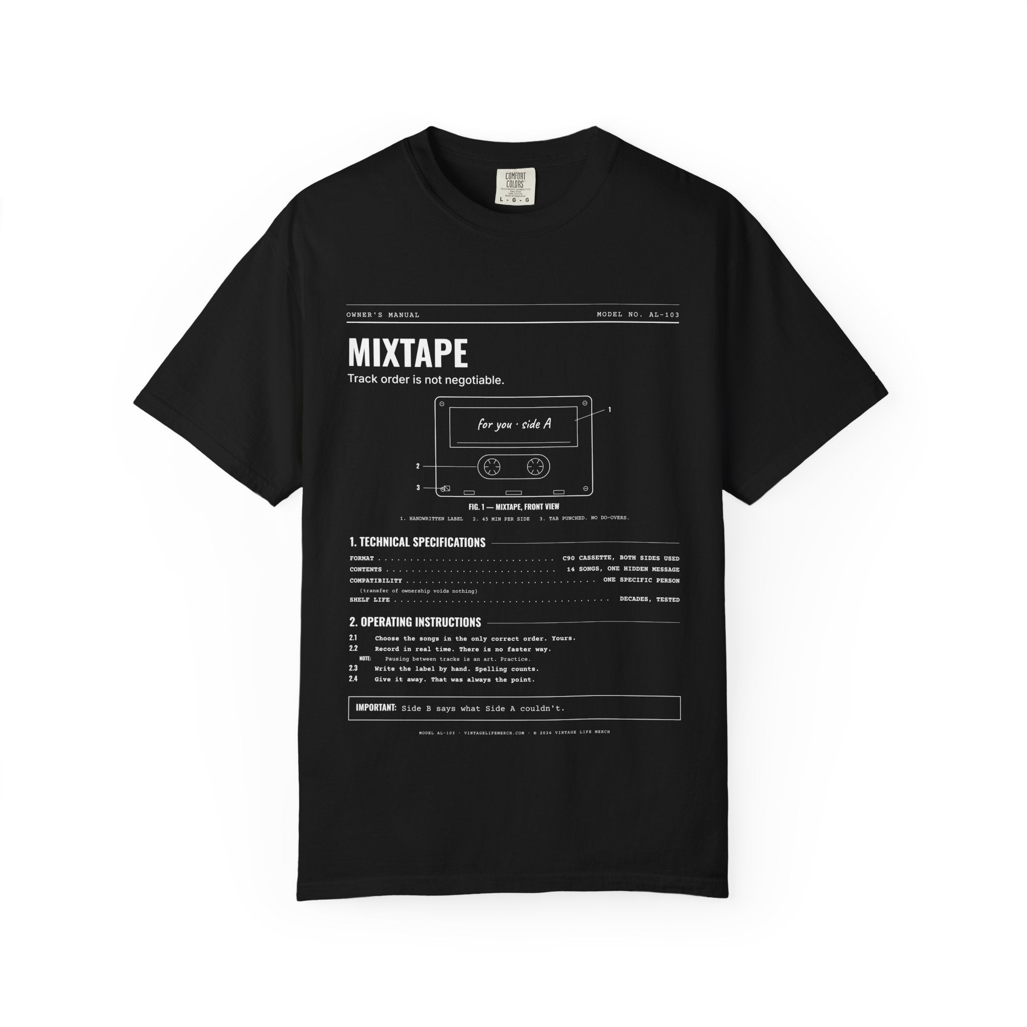 Mixtape Spec Sheet Shirt | Analog Life Vintage Tee