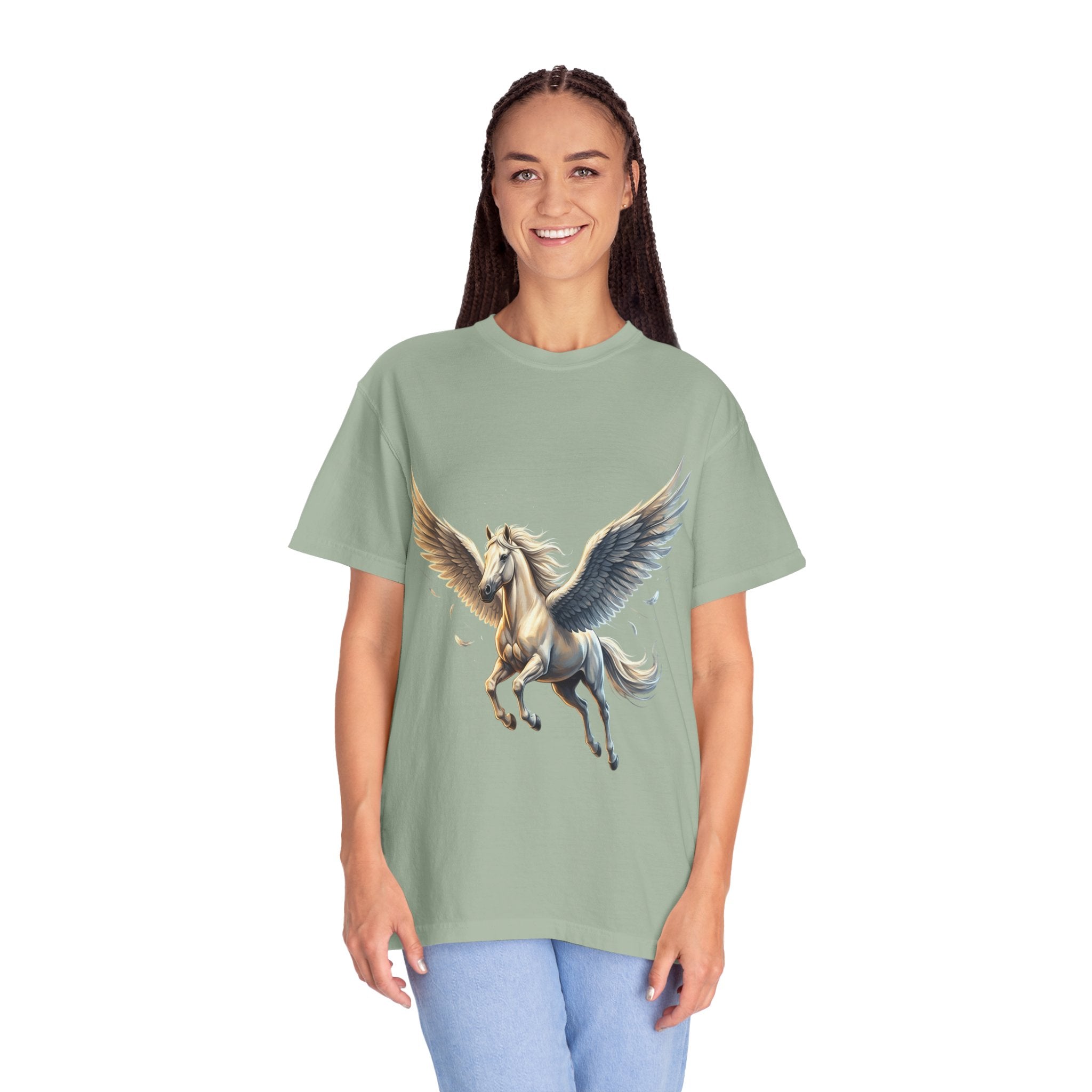 Majestic Pegasus Illustration T-shirt | Flying Horse Graphic Tee