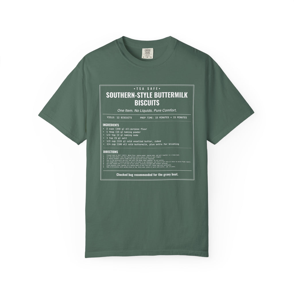 Southern Style Buttermilk Biscuits | Vintage Recipe Card T-Shirt — White Ink