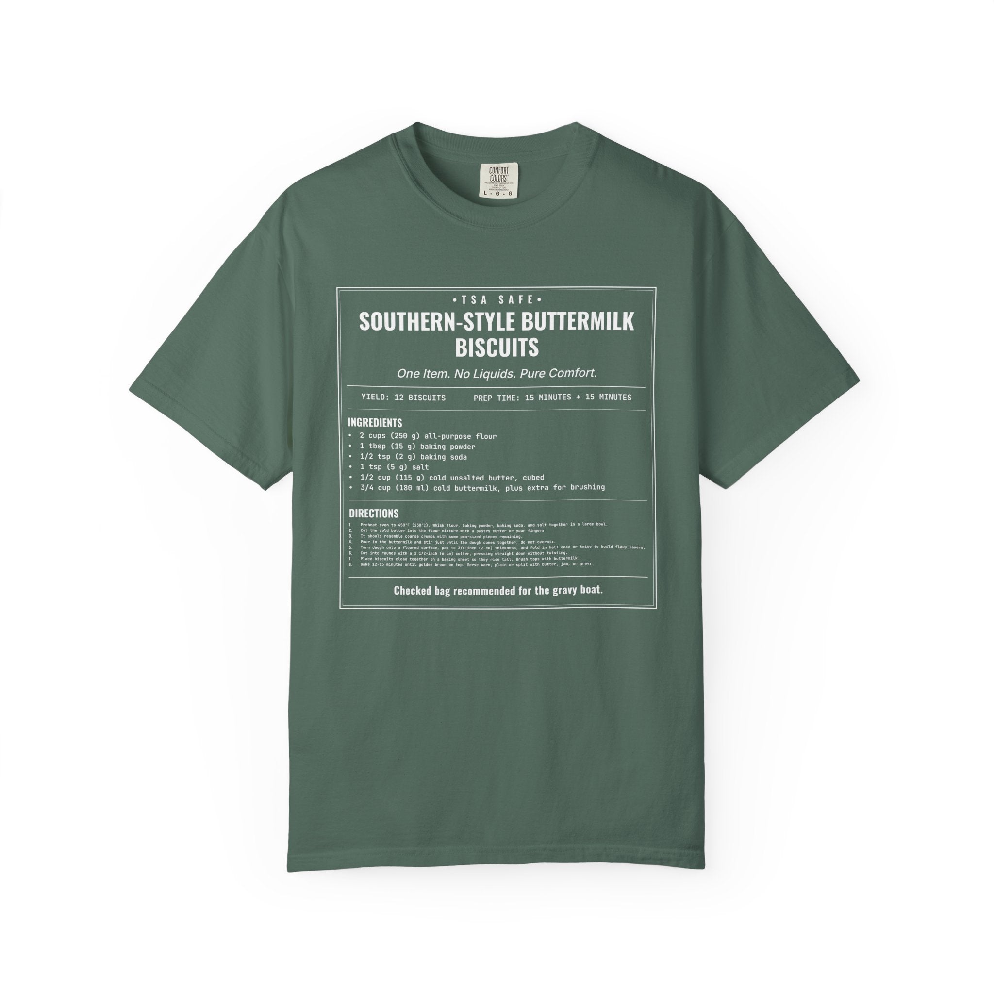 Southern Style Buttermilk Biscuits | Vintage Recipe Card T-Shirt — White Ink