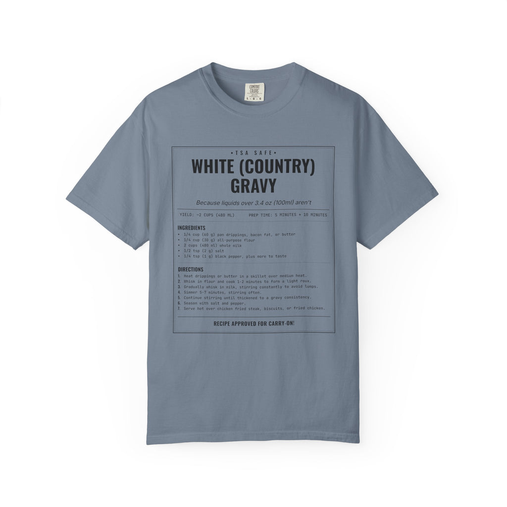 White Country Gravy | Vintage Recipe Card T-Shirt — Black Ink