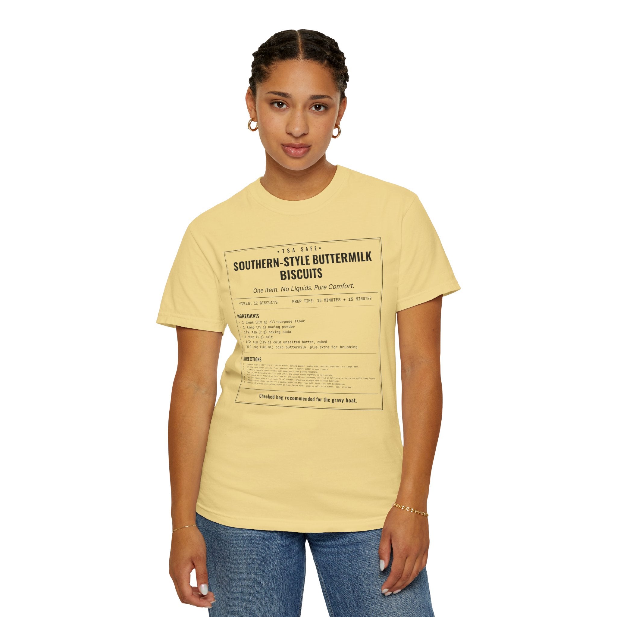 Southern Style Buttermilk Biscuits | Vintage Recipe Card T-Shirt — Black Ink