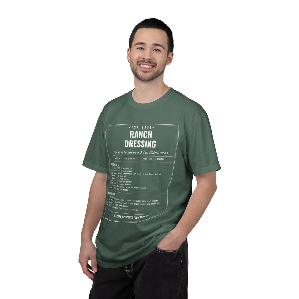 TSA-Safe Ranch Dressing | Vintage Recipe Card T-Shirt — White Ink