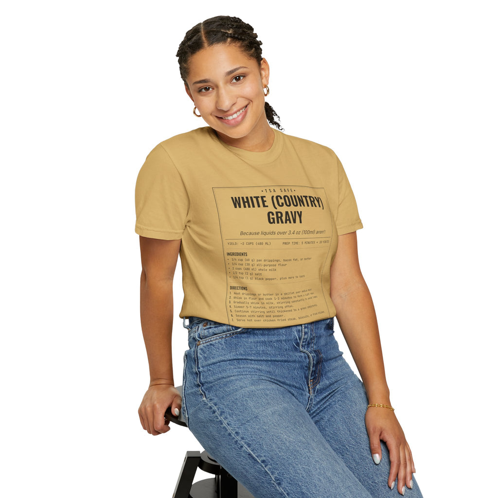 White Country Gravy | Vintage Recipe Card T-Shirt — Black Ink