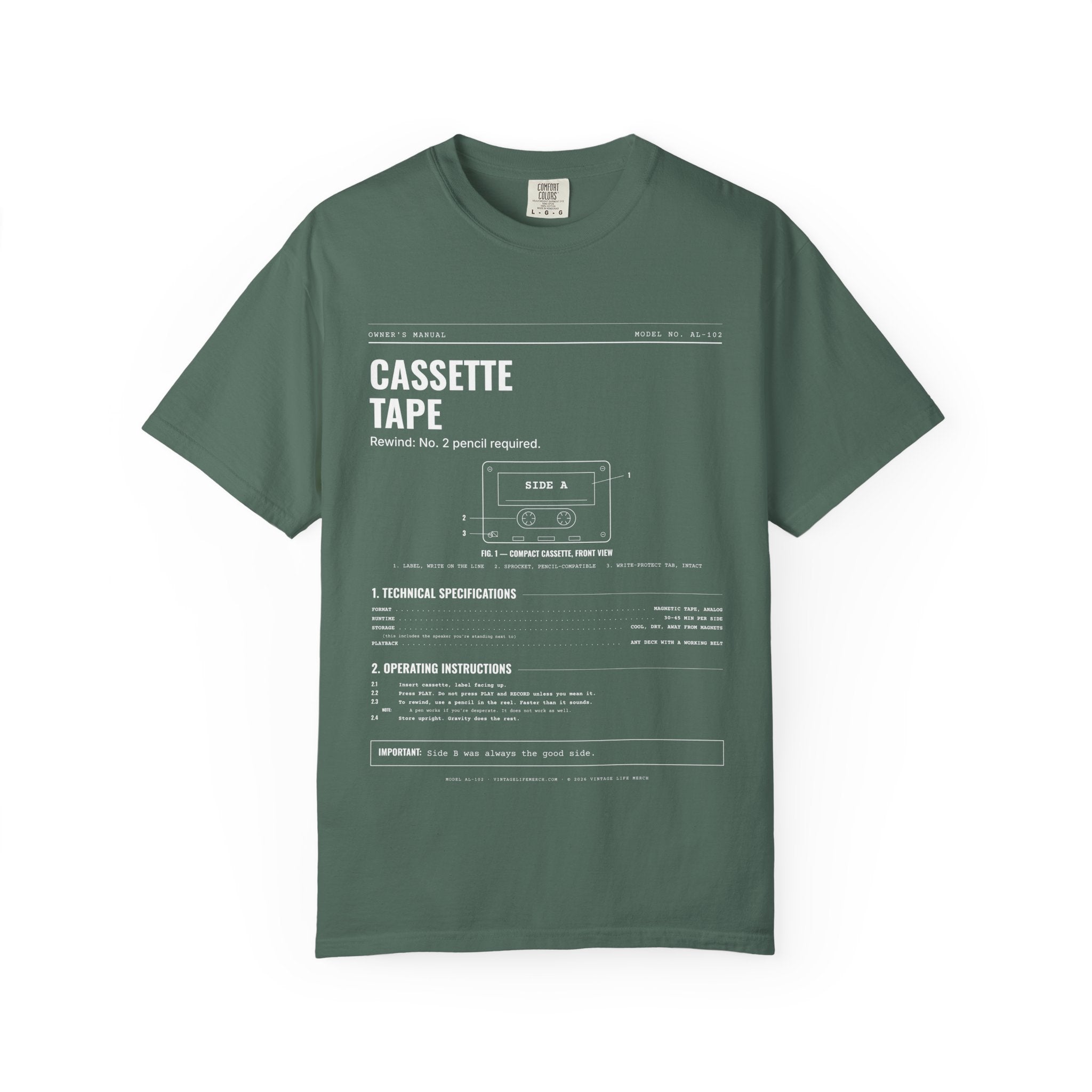 Cassette Tape Spec Sheet Shirt | Analog Life Vintage Tee