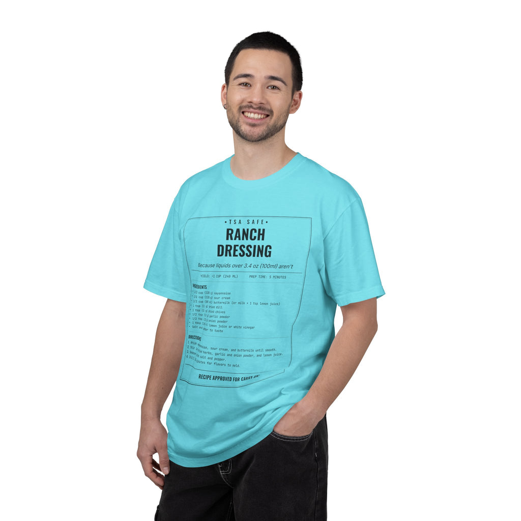 TSA-Safe Ranch Dressing | Vintage Recipe Card T-Shirt — Black Ink