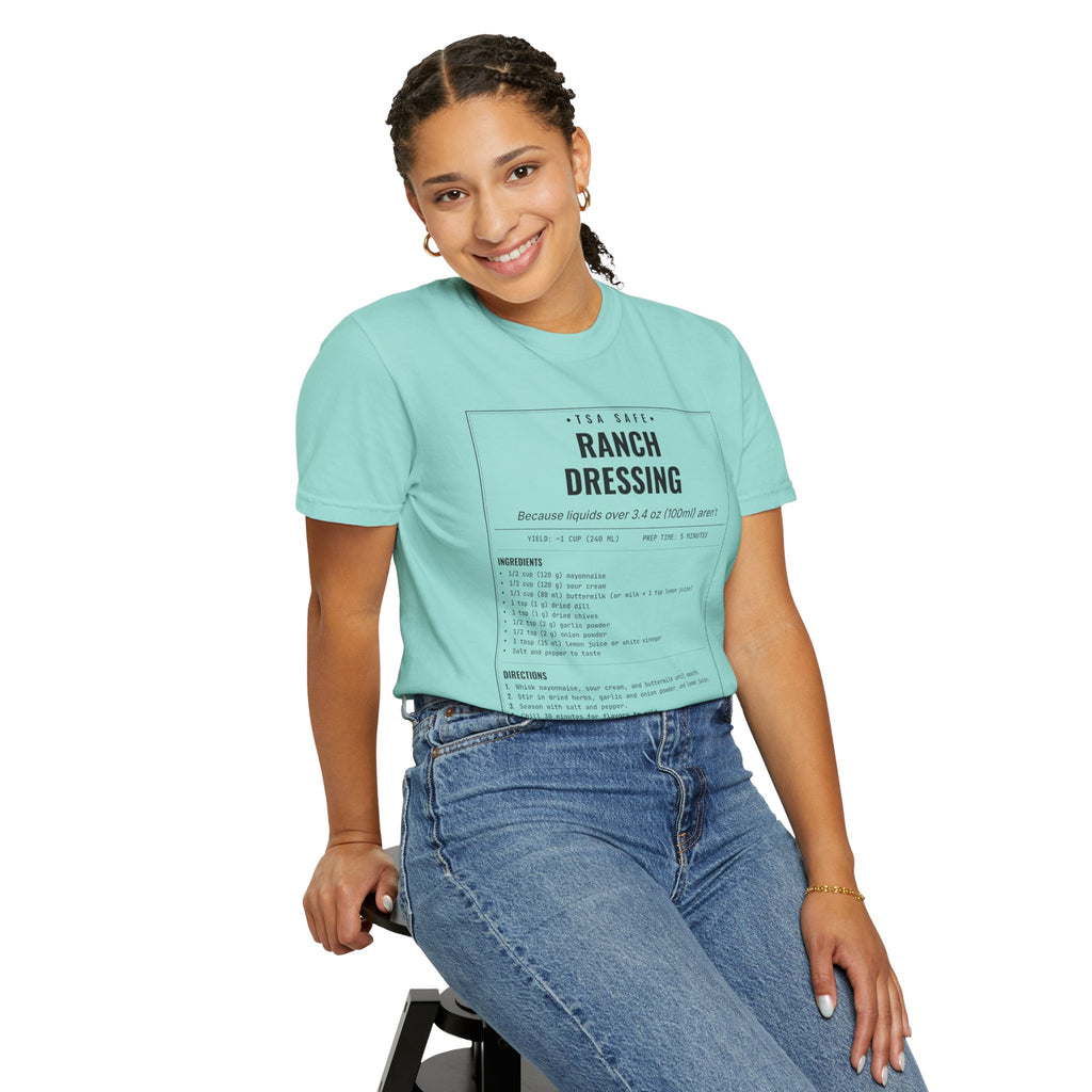 TSA-Safe Ranch Dressing | Vintage Recipe Card T-Shirt — Black Ink