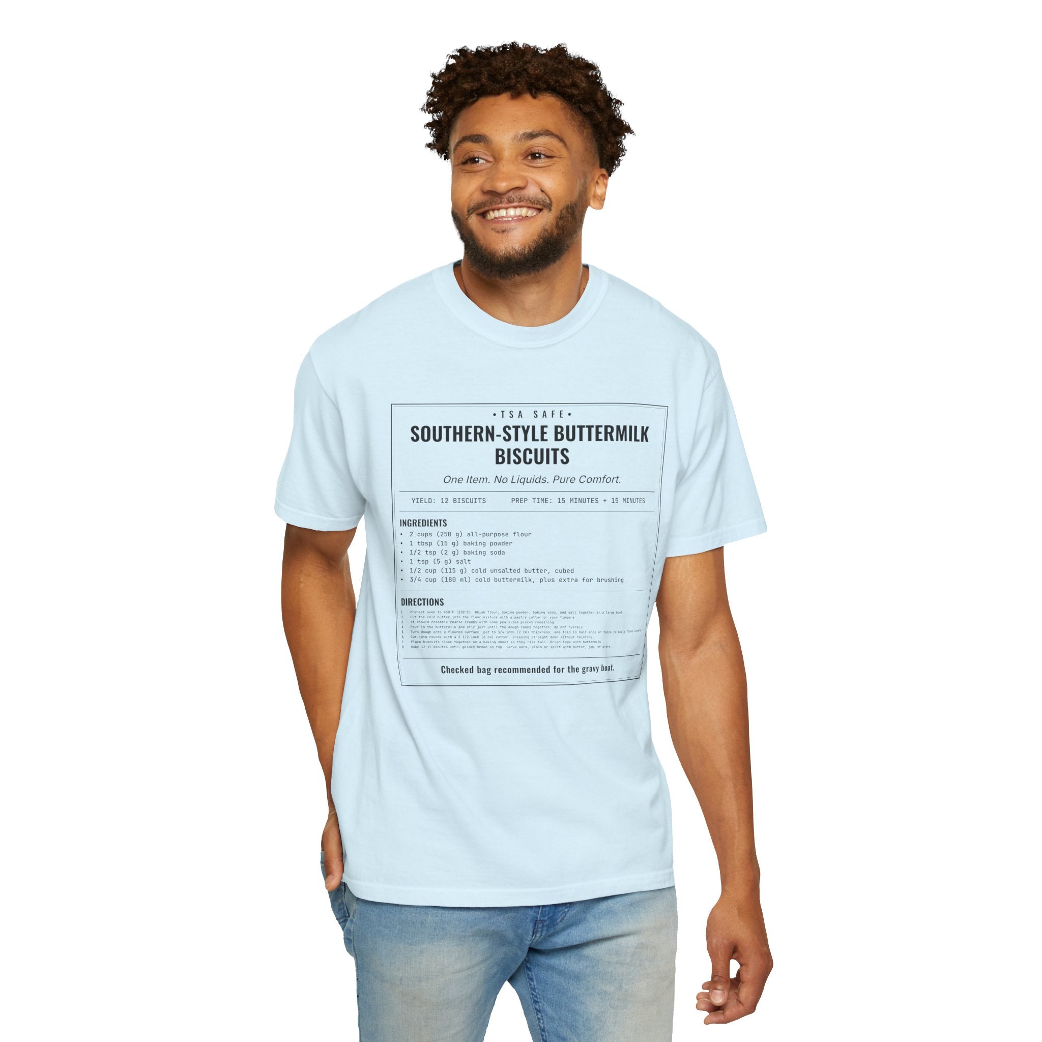 Southern Style Buttermilk Biscuits | Vintage Recipe Card T-Shirt — Black Ink
