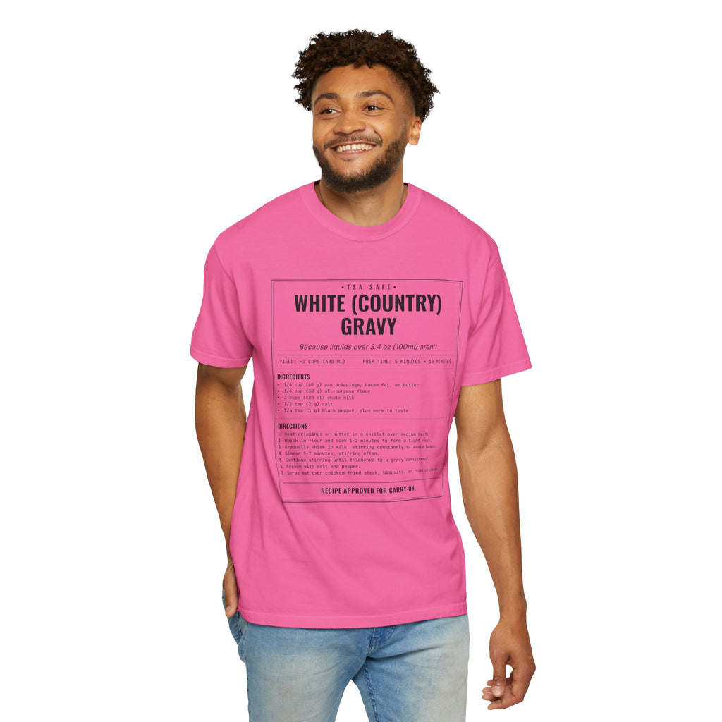 White Country Gravy | Vintage Recipe Card T-Shirt — Black Ink