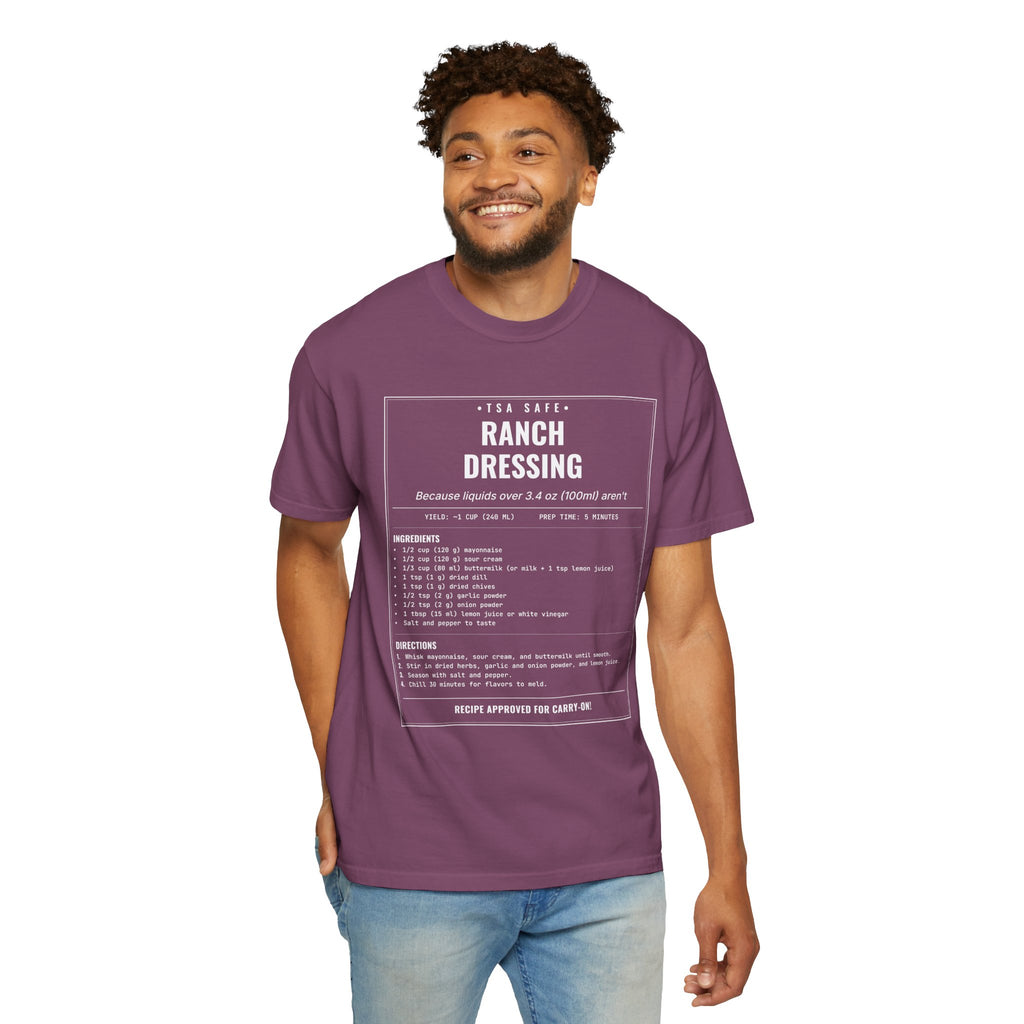 TSA-Safe Ranch Dressing | Vintage Recipe Card T-Shirt — White Ink