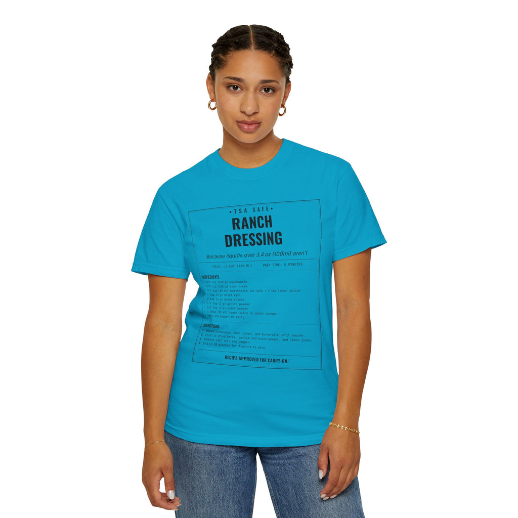 TSA-Safe Ranch Dressing | Vintage Recipe Card T-Shirt — Black Ink