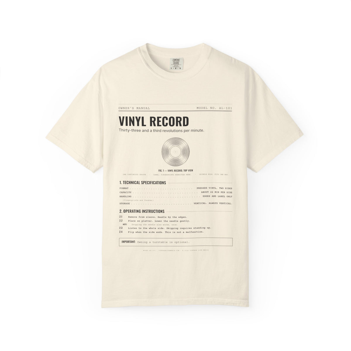 Vinyl Record Spec Sheet Shirt | Analog Life Vintage Tee