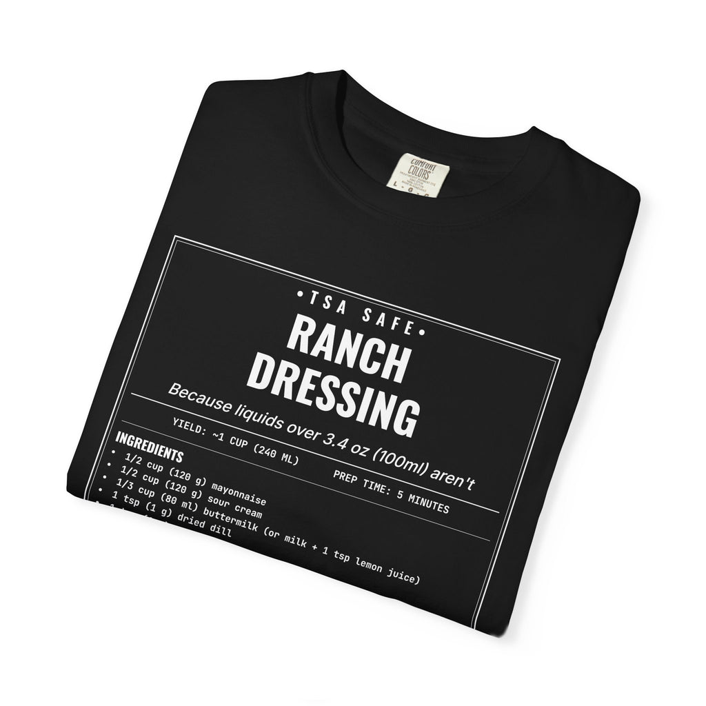 TSA-Safe Ranch Dressing | Vintage Recipe Card T-Shirt — White Ink