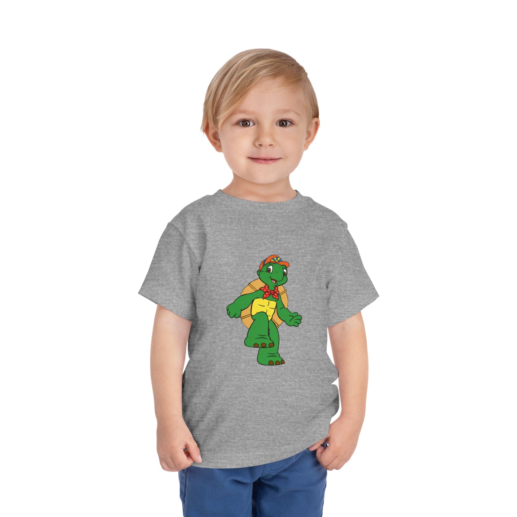 Kids Turtle Graphic Toddler Tee | Retro Cartoon Turtle in Cap