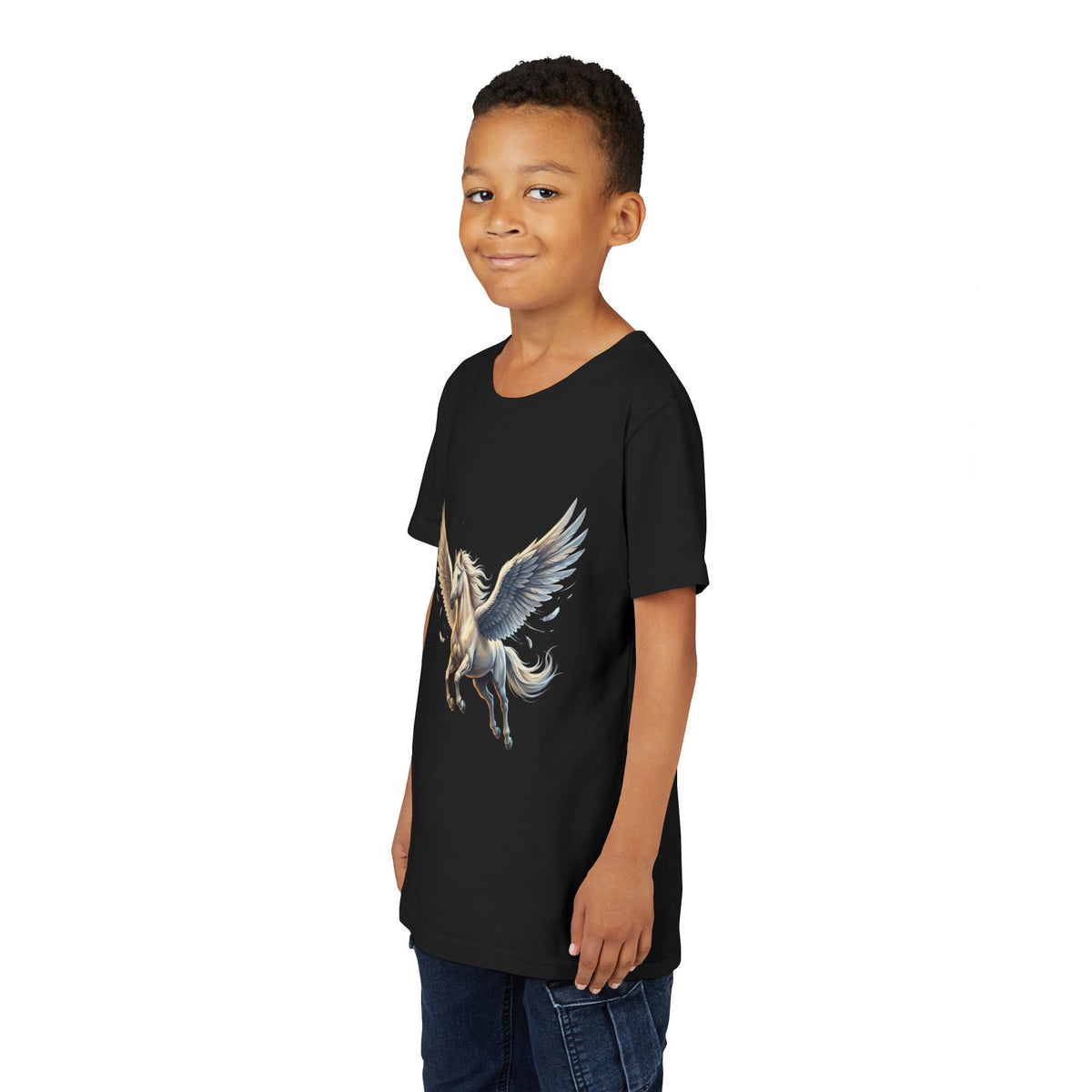 Majestic Pegasus Illustration Youth Tee | Flying Horse Graphic Tee