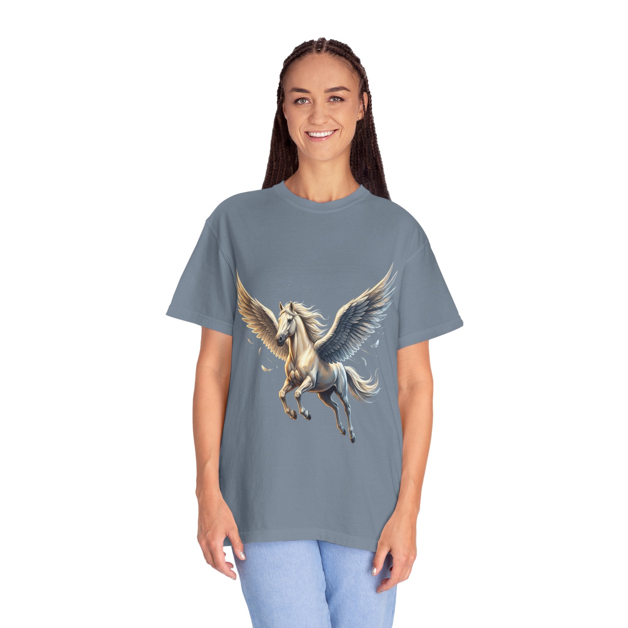 Majestic Pegasus Illustration T-shirt | Flying Horse Graphic Tee