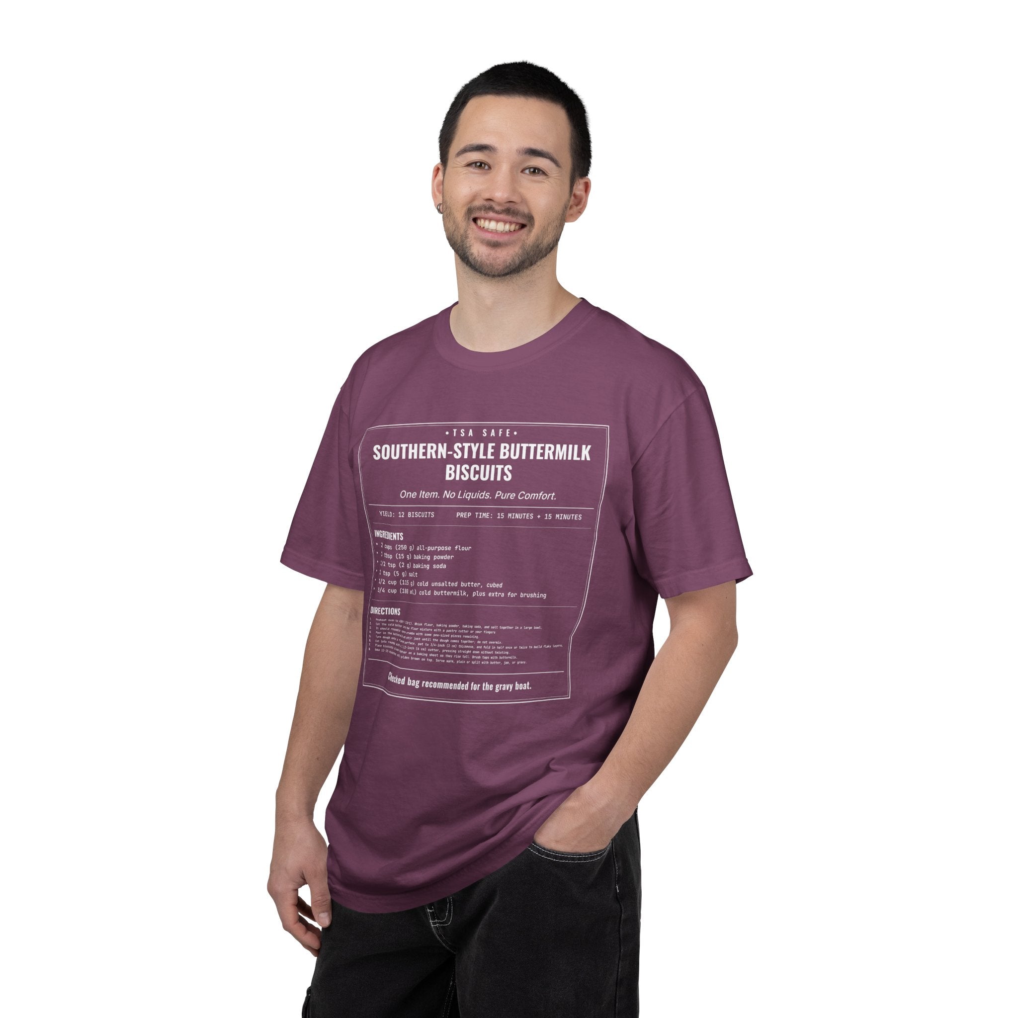 Southern Style Buttermilk Biscuits | Vintage Recipe Card T-Shirt — White Ink