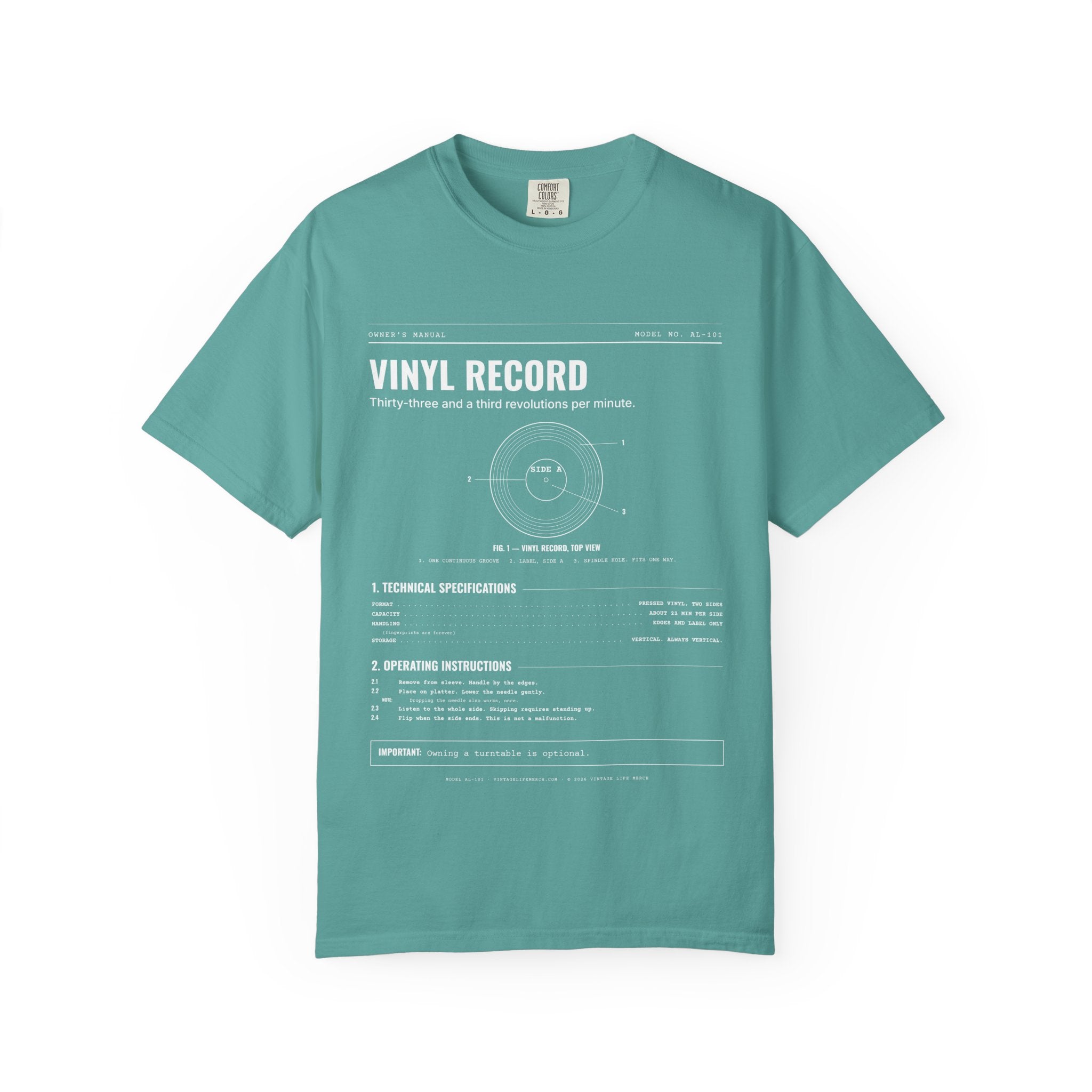 Vinyl Record Spec Sheet Shirt | Analog Life Vintage Tee