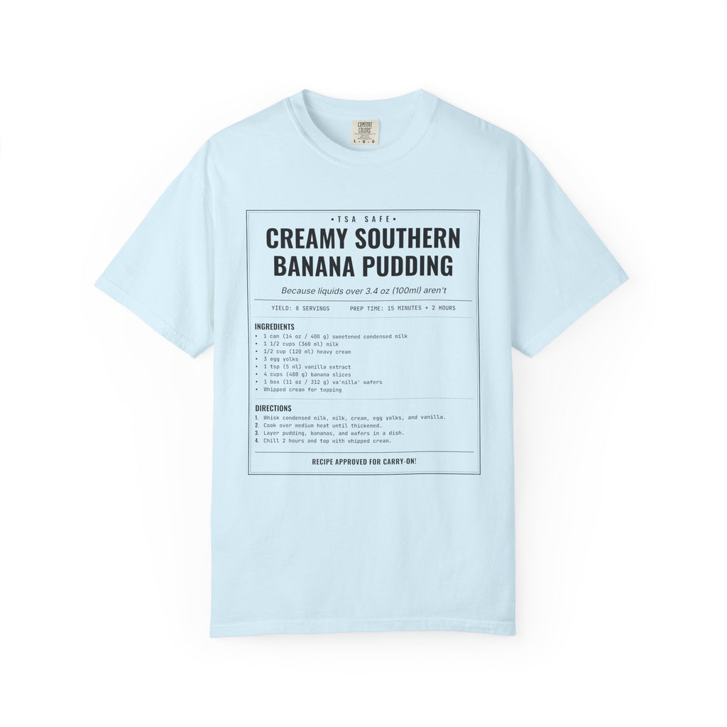 Creamy Southern Banana Pudding | Vintage Recipe Card T-Shirt — Black Ink