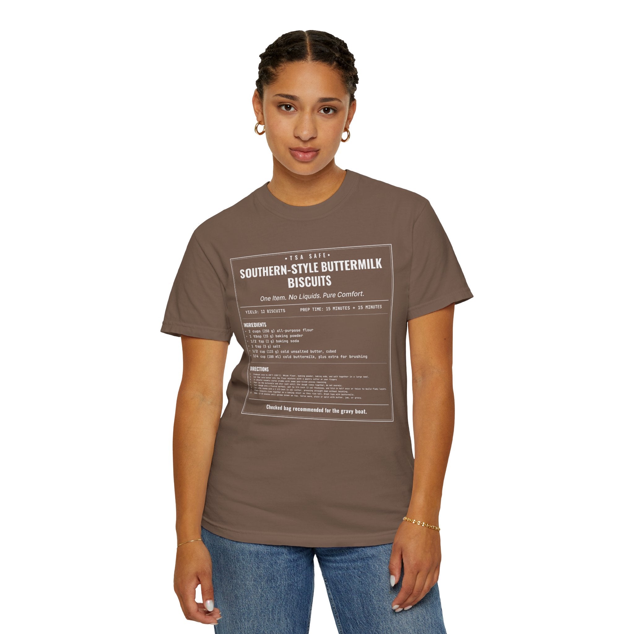 Southern Style Buttermilk Biscuits | Vintage Recipe Card T-Shirt — White Ink