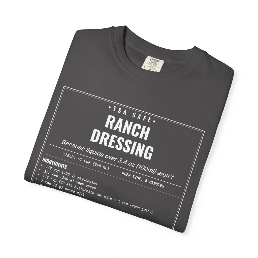 TSA-Safe Ranch Dressing | Vintage Recipe Card T-Shirt — White Ink